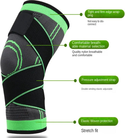 3D Compression Knee Brace | Knee Support | Knee Protector | Knee Bandage | Knee Support | 1 Piece | Adjustable Compression Level | Size XL