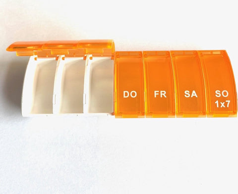 Pill Box | Pill Box | Medicine Box | Pill Box | 7 Days | 1 Week | Monday to Sunday | Orange