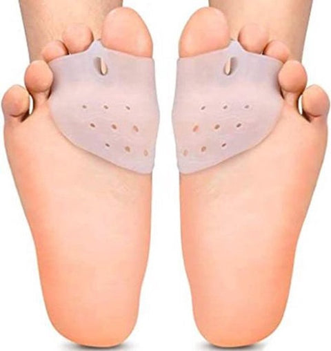 Silicone Toe Separator for 3 Toes | Bunion Protector | Forefoot Cushion | Hallux Valgus Pain Relief | For Shoes | Set of 2 | White