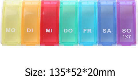 Pill Box | Pill Box | Medicine Box | Pill Box | 7 Days | 1 Week | Monday to Sunday | Multicolor