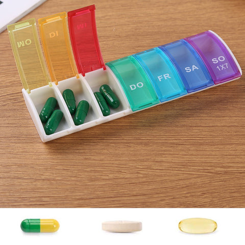Pill Box | Pill Box | Medicine Box | Pill Box | 7 Days | 1 Week | Monday to Sunday | Multicolor