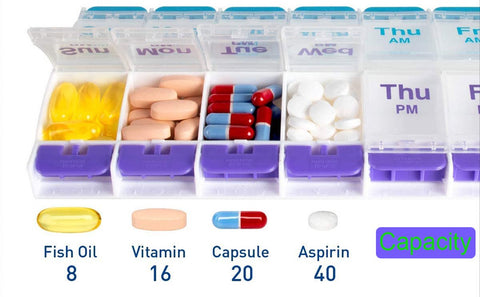 Medicine box | Pill box | Pill case | Medicine box | Pill Box | With Push Button | 7 days | 2 Daily portions