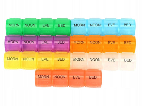 Pill Box for 7 Days & 4 Times | Pill Box 28 Compartments | Medicine Box | Pill Organizer | Automatic Opening