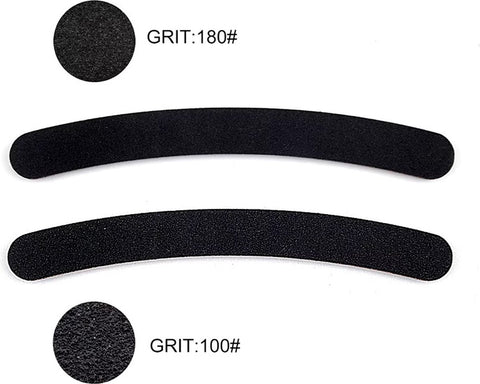 5x Boomerang Files 100/180 Grit | Curved Nail Buffer | Nail File | Polishing Block | Nail Polishing Block | Buffer Block | Nail Buffer | 17 x 2 Cm | Black