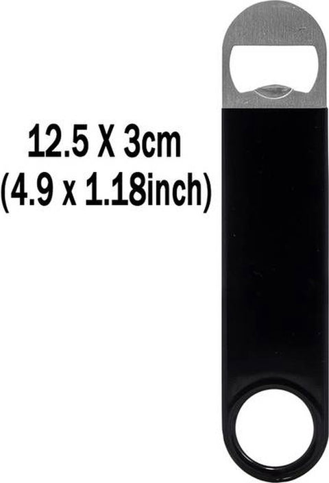 Barblade Bottle Opener | Beer Opener | Bottle Opener | Bar Accessories | Two-Tone | Stainless Steel | 12.5 x 3 cm | Silver/Black