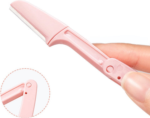 Foldable Eyebrow Scissors | Eyebrow Razor | Facial Blade | Upper Lip Hair Removal | Hair Removal Blade | Incl. Storage Box | 3 Pieces