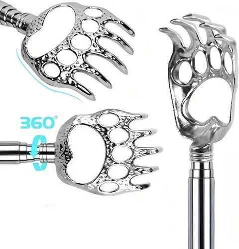 Extendable Back Scratcher Bear Claw | Adjustable Back Scratcher | Massage Scratcher | Telescopic Back Scratcher | Anti-Itch | Up to 53 CM | Stainless Steel | Black