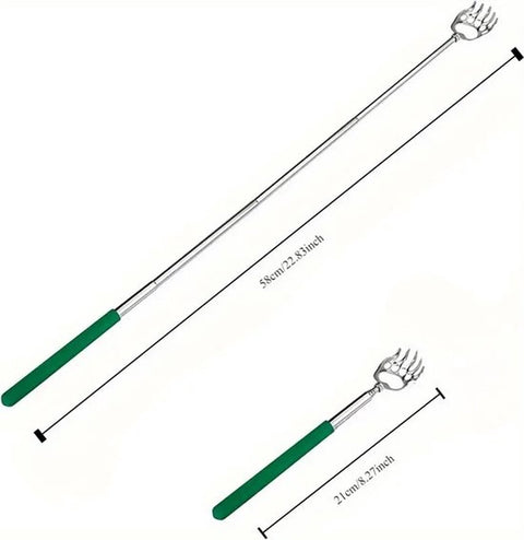 Extendable Back Scratcher Bear Claw | Adjustable Back Scratcher | Massage Scratcher | Telescopic Back Scratcher | Anti-Itch | Up to 53 CM | Stainless Steel | Black
