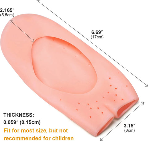 Pair Silicone Gel Socks | Heel Protectors | Heel Insoles | Heel Cushions | Heel Socks | One Size | Beige