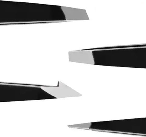4-Piece Eyebrow Plucking Tweezers Set | Eyebrow Hair Removal | Tweezers | Facial Hair Removal | Black