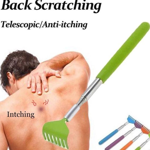 2x Extendable Back Scratcher | Adjustable Back Scratcher | Massage Scratcher | Telescopic Back Scratcher | Up to 56 CM | Stainless Steel | Blue