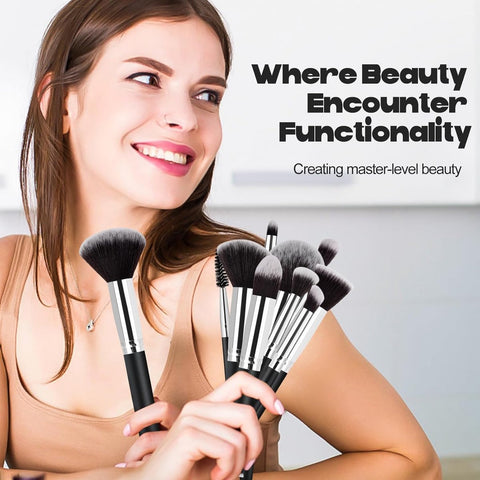 Make Up Brush Set - Brush Sets - Foundation Brush - Eyeshadow Brushes - Powder Brush - Makeup Brushes - Eyebrow Brush (12-piece)
