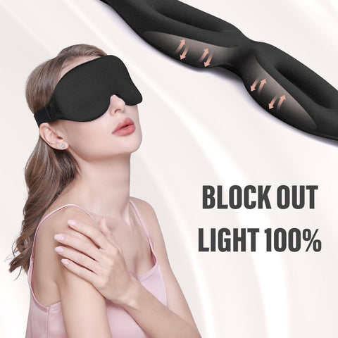 Sleep mask for side sleepers - sleep eye mask - fully light-blocking 3D sleep mask, soft breathable eye mask for women and men, relaxing blindfold for the night without pressure