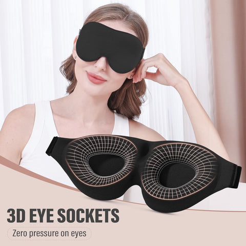 Sleep mask for side sleepers - sleep eye mask - fully light-blocking 3D sleep mask, soft breathable eye mask for women and men, relaxing blindfold for the night without pressure