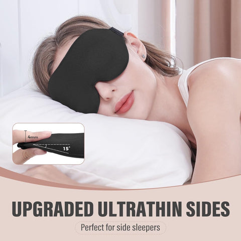 Sleep mask for side sleepers - sleep eye mask - fully light-blocking 3D sleep mask, soft breathable eye mask for women and men, relaxing blindfold for the night without pressure