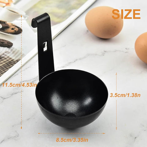 2-piece egg cooker - Stainless steel pan for poached eggs with hanging cups - Non-stick cookware for soft-boiled eggs and breakfast