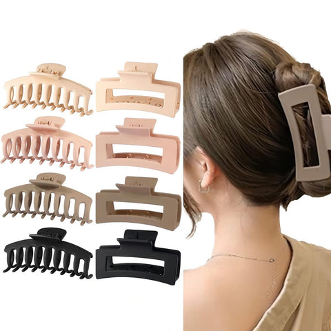 8 Pieces Rectangular Hair Grips 4.3 Inch - Anti-Slip - For Thick & Thin Hair