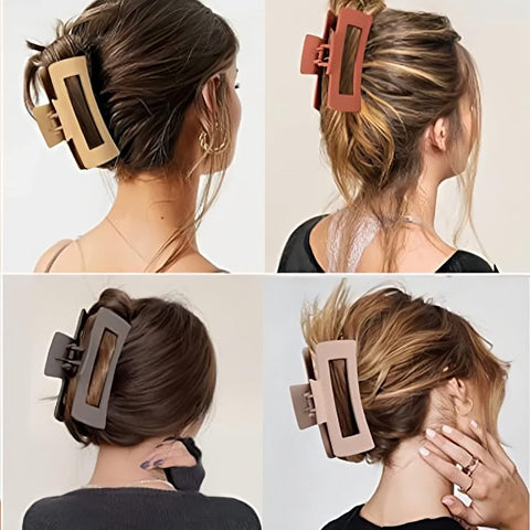 8 Pieces Rectangular Hair Grips 4.3 Inch - Anti-Slip - For Thick & Thin Hair