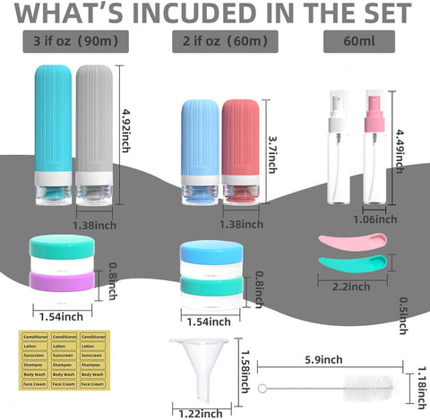 Travel Bottles with Case - Travel Accessories - Cosmetic Jars - Travel Bottles - Suitable for Toiletries - Eco-Friendly and Portable (1 piece)