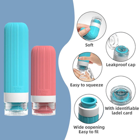 Travel Bottles with Case - Travel Accessories - Cosmetic Jars - Travel Bottles - Suitable for Toiletries - Eco-Friendly and Portable (1 piece)