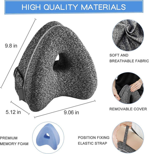 Orthopedic Knee Pillow - Knee Pillow for Bed - Ergonomic Leg Pillow - Side Sleeper Pillow - Knee Pillow for Side Sleepers - Lap Pillow - With Elastic Band - Posture Correction - Relieve Back Pain/Hip Complaints/Osteoarthritis - Heart Shape - Memory Foam G