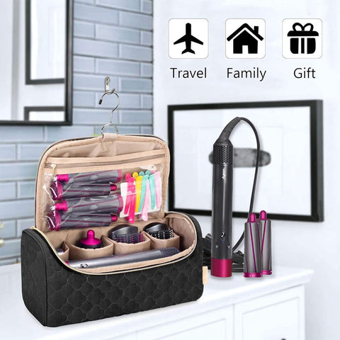 Travel Case Suitable for Dyson Hair Dryer - Hair Styler Storage Pouch - Straightener Attachment Travel Bag - With Compartments for Dyson Accessories - Hair Curler Accessories - Women's Toiletry Bag - Storage Bag - Travel Bag - Travel Pouch - Organizer - B