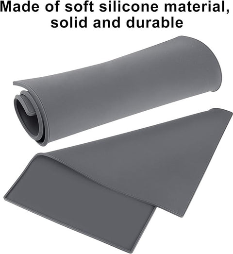 Silicone mat under coffee maker - 48x30cm - non-slip mat for coffee maker - barista accessories - grey