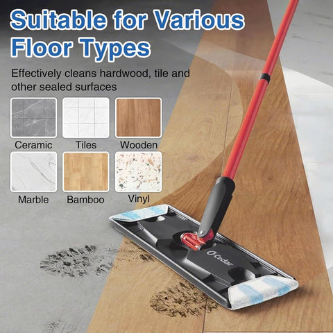 6-Pack - Microfiber mop pad replacement suitable for O Cedar H2pro mop system - Mop head replacement suitable for O-Cedar/Vileda H2pro - Machine washable, Reusable pad replacement - For Deep Cleaning