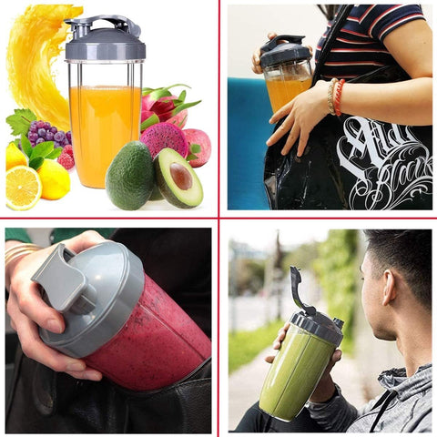 5 Pieces - Suitable for Nutribullet Blender Cup and Blade Replacement Set - Includes Large 32 Oz Cup - 1 Flip-Up Carrying Lid - 1 Premium Extractor Blade - 2 Rubber Seals - Compatible with Nutribullet 600w/900w Blenders
