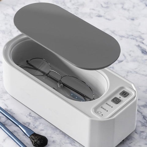 Ultrasonic Cleaner - 15 W - 360º - 50000 Hz - Cleaning Device for Glasses and Jewelry - USB Charging - For Cleaning Jewelry, Watches, Glasses, Rings, Necklaces, Razor Blades, Dentures, Tableware - White - 1 Piece