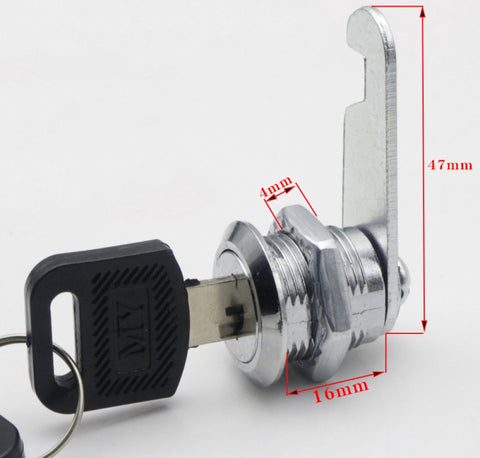 Tilt Lock - 10 Pieces - Locker Lock - Letterbox Lock - 16 mm - Includes 20 Keys - Furniture Lock - Drawer Lock - Small Lock with Keys - Sturdy Letterbox Lock - Protect Your Privacy - 10-Piece Value Set