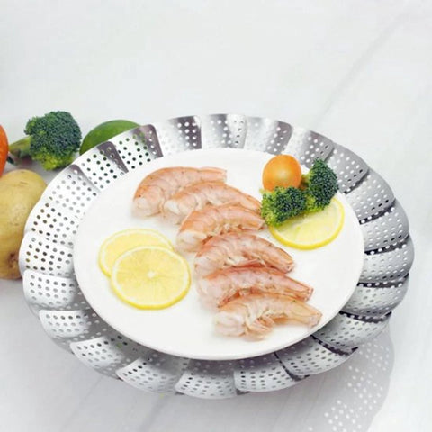 Stainless Steel Steaming Rack - Steamer Basket Pan - Steamer Basket for Vegetables - Vegetable Steamer - Adjustable - Steamer Insert - Steam Flower - Steamer Basket - Foldable Steamer Basket - Dishwasher Safe - Suitable for Vegetables - Suitable for pans