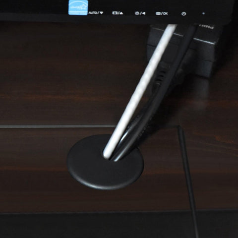 Desk cable grommet - 6 pieces - Ø 45mm - Cable grommet - ABS - Desk cable grommet - Desk end caps - Cable Organizer - Desk cable tray - Plastic cap with opening - Round - Cable organizer - Black - Sustainable - Neat