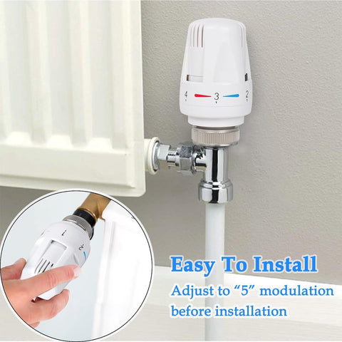 Thermostat Knob - 4 Pieces - Thermostat Head M30 - Radiator Knob M30 - White (M30 x 1.5) - Radiator Thermostat Valve - Radiator Thermostat Knob - Radiator Knobs - Radiator Knob Handwheel - Old-fashioned Radiator Knobs - Plastic - For Home Office Etc