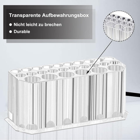 Makeup Brush Holder - Pen Pot - Brush Holder - Cosmetic Storage Box - Makeup Organizer - Makeup Holder - 26 Slot Cosmetic Brush Storage Box - For Brushes, Lipstick, Eyeliner - For Bedroom, Bathroom, Makeup Table, Mirror Cabinet