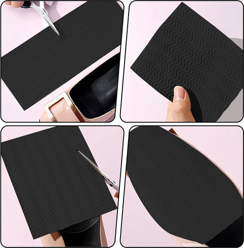 Anti-Slip Shoe Stickers - 10 Pieces - Rubber Shoe Sole - High Heel Grip Stickers - 15x10 Cm - Anti-Slip Shoe Sole Pads - Shoe Repair - Easy to Apply - Cut to Size - Black