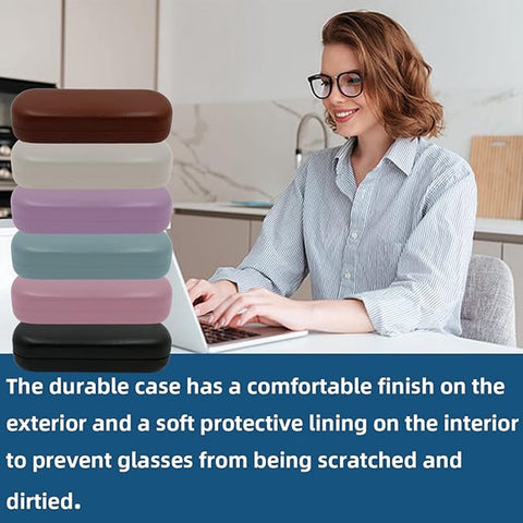 Glasses case - Hard case - Glasses case - Glasses cover - Glasses pouch - Faux leather - PU leather glasses case - Hard glasses case - PU leather glasses case - wearable protection - 16 x 6.4 x 3cm - light pink - Sunglasses accessories - 1 piece