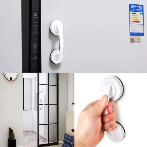 Small Handle with Suction Cup - Handle with Suction Cup - No Drilling Required Shower Support - Bathroom Wall Grab Bar - Suitable for Shower and Toilet - Safety Handle - Moisture Resistant - Handle for the Elderly and Children