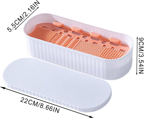 Brush Cleansing - Make-Up Brush Cleaner - Make-Up Brush Cleaner - Cleaner Tools - Cleaning Mat - Dryer - Silicone - Portable Washing Tool - For Cleaning Make-Up Brushes - Also Suitable For Make-Up Sponges - Women - White