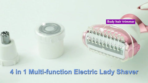 Women's Epilator - Epilator for Easy Hair Removal - 4 Attachments - Women's Epilator - Bikini Trimmer - Facial Epilator - Wet & Dry - Epilators - Facial Cleanser - Hair Removal Device - USB Rechargeable - Gold - Face/Underarms/Legs/Genuine