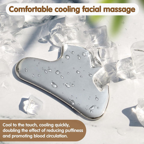 Gua Sha Stone Metal - Gua Sha Scraper Stainless Steel - Massage Tool - Relaxation - Gua Sha - Gua Sha Massage - Gua Sha Plate - Gua Sha Tool Surgical Steel - For Acne - Gua Sha Scraper - Unbreakable - Stainless Steel - With Storage Bag