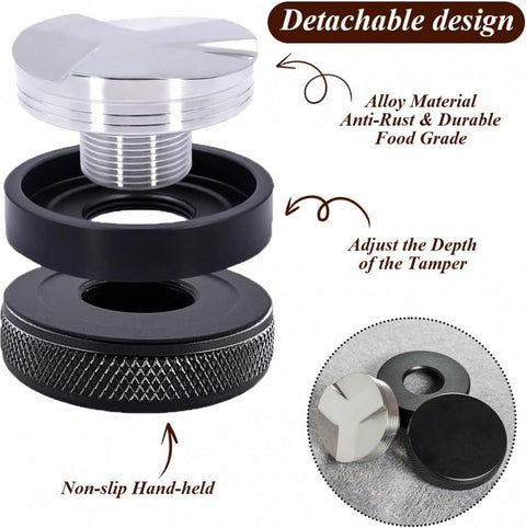 Coffee Distributor - 53mm - Coffee Distributor - Espresso Distributor - Coffee Distributor - Coffee Tamper - Espresso Tamper - Coffee Stamper - Coffee Leveler - Quick Mill - Espresso Machine - Barista Essentials - Black