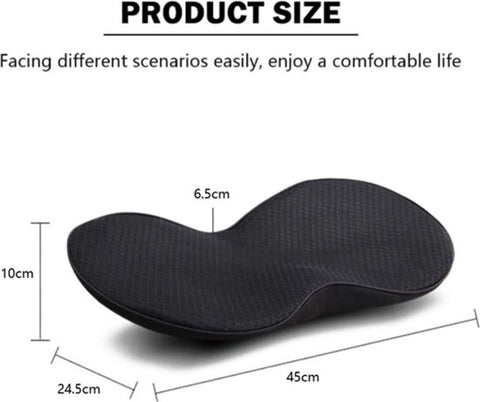 Car Wedge Cushion - Seat Cushions - Memory Foam Car Seat Cushion - For Office, Car, and Wheelchair - Memory Foam Lumbar Support - Ergonomic Tailbone Cushion Wedge Cushion - Sciatica and Pain Relief - Black - 1 Piece