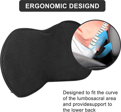 Car Wedge Cushion - Seat Cushions - Memory Foam Car Seat Cushion - For Office, Car, and Wheelchair - Memory Foam Lumbar Support - Ergonomic Tailbone Cushion Wedge Cushion - Sciatica and Pain Relief - Black - 1 Piece