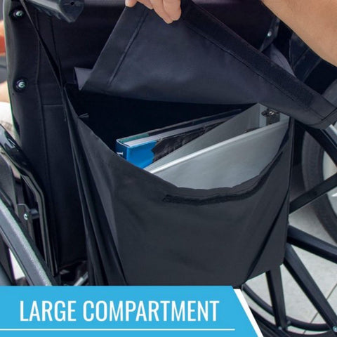 Wheelchair Bag - Wheelchair Storage Bag - Universal - Mobility Scooter Bag - Rollator Storage Bag - Waterproof Bag for Wheelchair - Lined Wheelchair Bag - Wheelchair Shopping Bag - Wheelchair Accessories - Large Capacity - Foldable