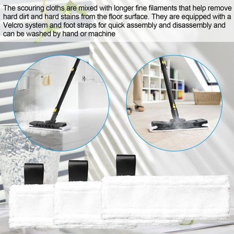 Accessory Set Suitable For Kärcher Easyfix Sc2, Sc3, Sc4 & Sc5 - Steam Cleaner Accessories - 12-Piece - Replacement Microfiber Cloths - Mop Pad - Steam Cleaner Brushes - Replacement Parts - Powerful Stain Removal