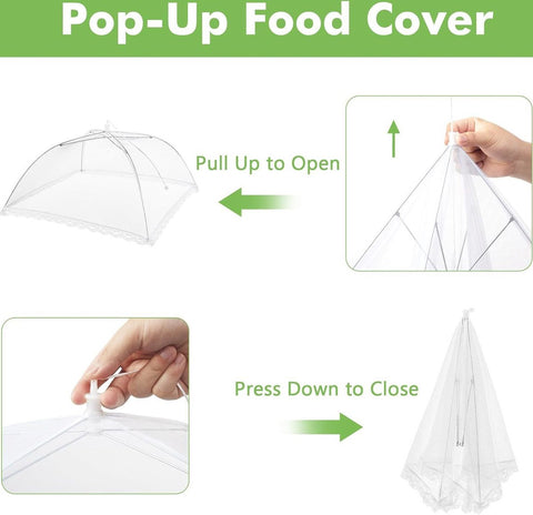 Fly Covers - Foldable Fly Covers 2 Pieces - Fly Cover - Flystopper - Foodcover - Pop Up Insect Net - Fly Covers/Insect Covers - For Barbecues, Picnics and Indoors - Protection Against Flies and Wasps - 35 x 35 x 22 cm