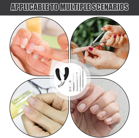 Nail Clipper Set with Nail File - Professional Nail Clipper - Nail Clipper - Toenails and Fingernails - Toenail Clipper - Nail Set for Fungal Nails - Ergonomic Design - For Thick Nails - 6 Pieces