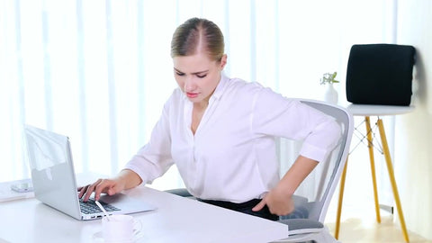 Ergonomic Lower Back Cushion - Memory Foam - Back Support - Lumbar Support - Relieve Fatigue - For Car, Office Chair, Sofa and Bed - Car Cushion - Working from Home - Blue - Back Pain & Sitting Comfort