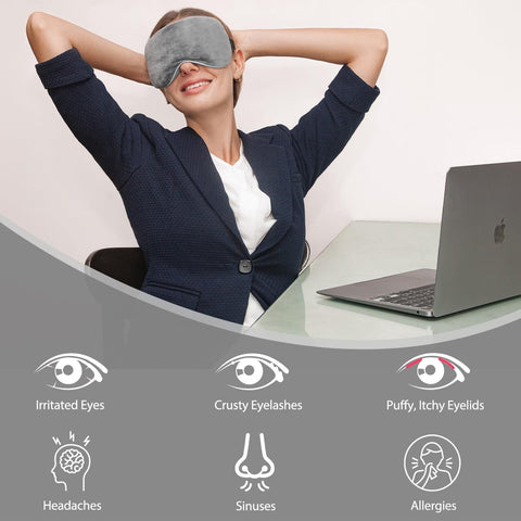 Luxury Sleep Mask - Memory Foam Sleep Mask - Steam Eye Mask - Blackout Eye Mask - Soothes the eyes - Adjustable - Blindfold - Silky Soft - Anti-Wrinkle - Ergonomic - Women and Men